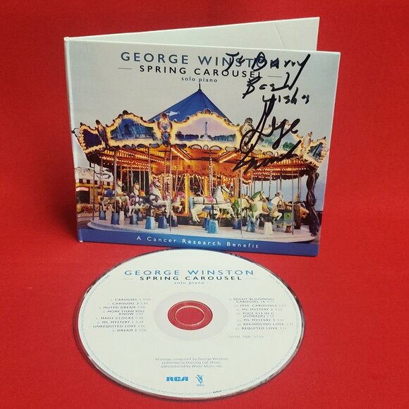George Winston Spring Carousel Solo Piano CD 2017 Signed - Picture 5 of 6